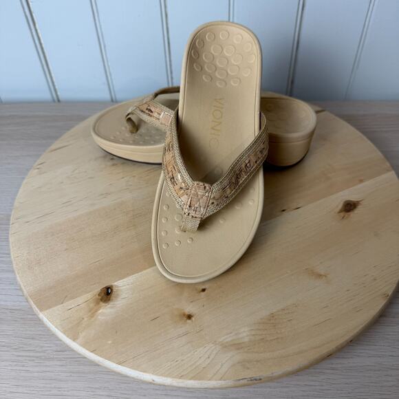 VIONIC Womens Pacific Hightide Platform Sandal Gold Cork Size 5 TVW4895 Comfort - Picture 14 of 14